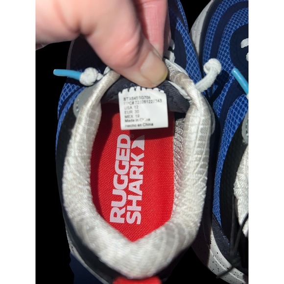 Rugged Shark Boy's Active Athletic Sneakers Walking Shoes Blue Size 12 - Picture 5 of 10